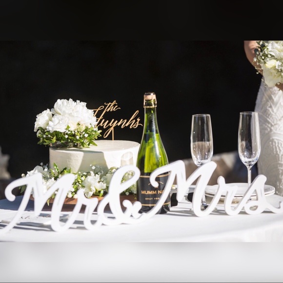 Hobby Lobby Other - White Washed Wedding Signs 4 Pieces Mr & Mrs Love